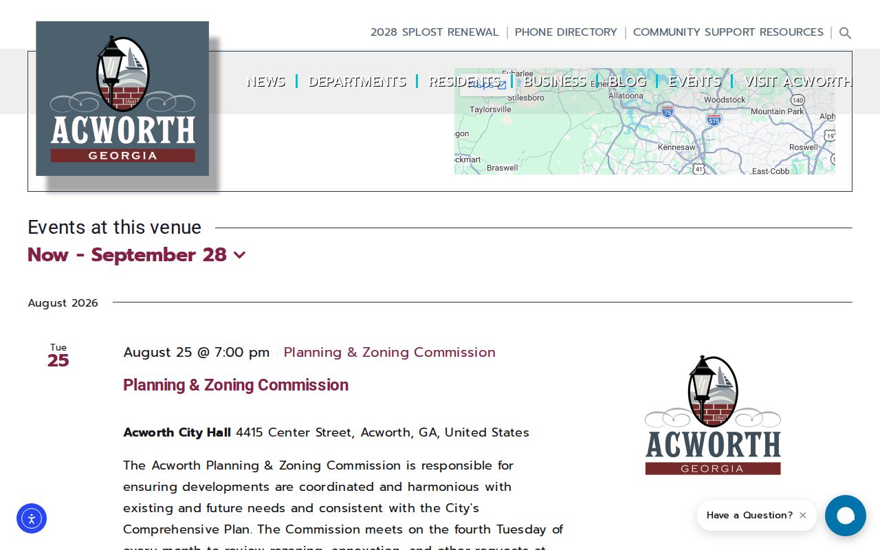 Acworth Cobb County court docket City Hall venue source