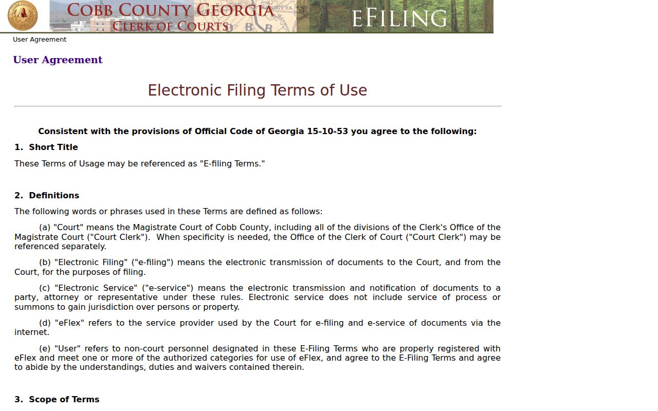 Cobb County case lookup eFlex agreement