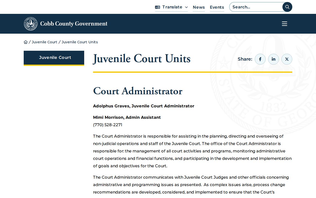 Cobb County case lookup Juvenile Court records access