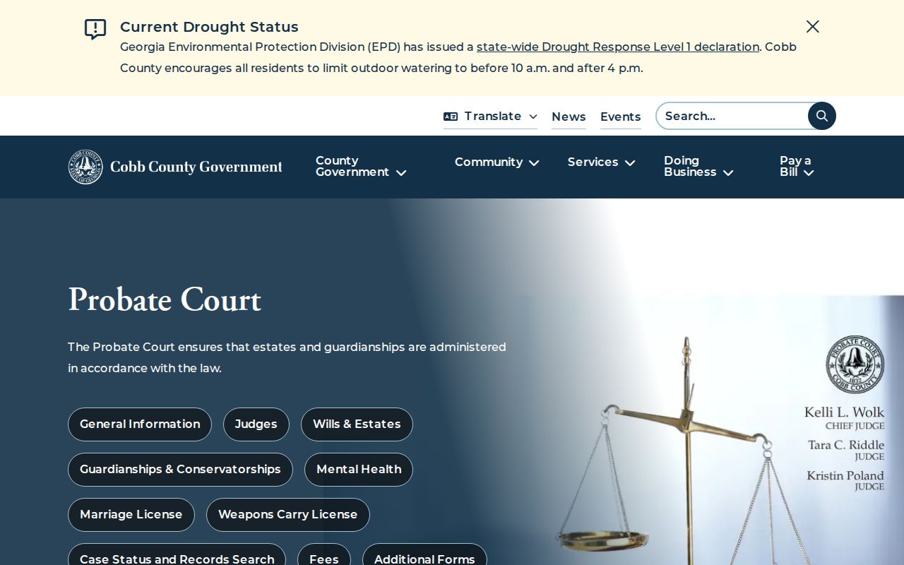 Cobb County Probate Court record and docket access